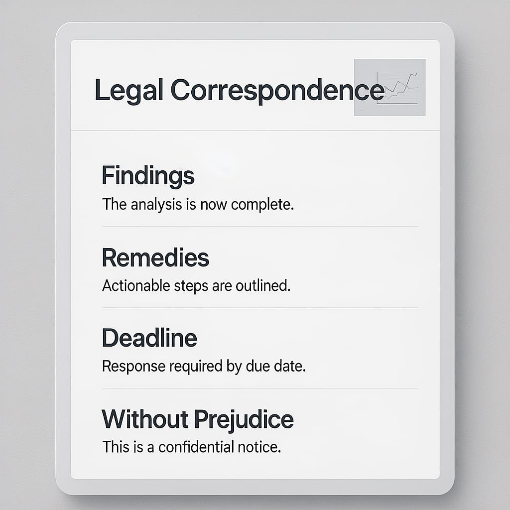 Without Prejudice Letter Template Letter of demand template used in Property Disputes with clear headings and deadlines