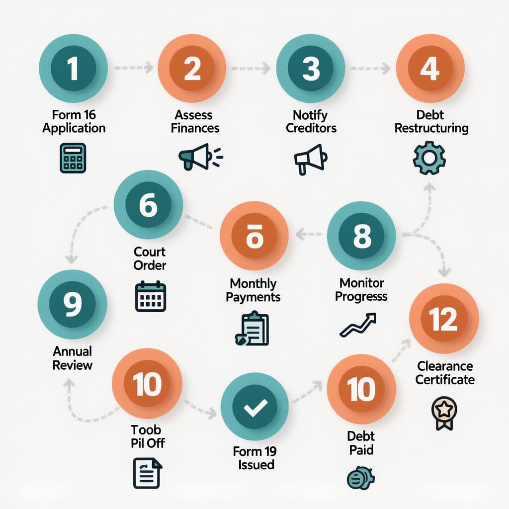Debt Review Process Flow Step by step debt review South Africa process overview diagram