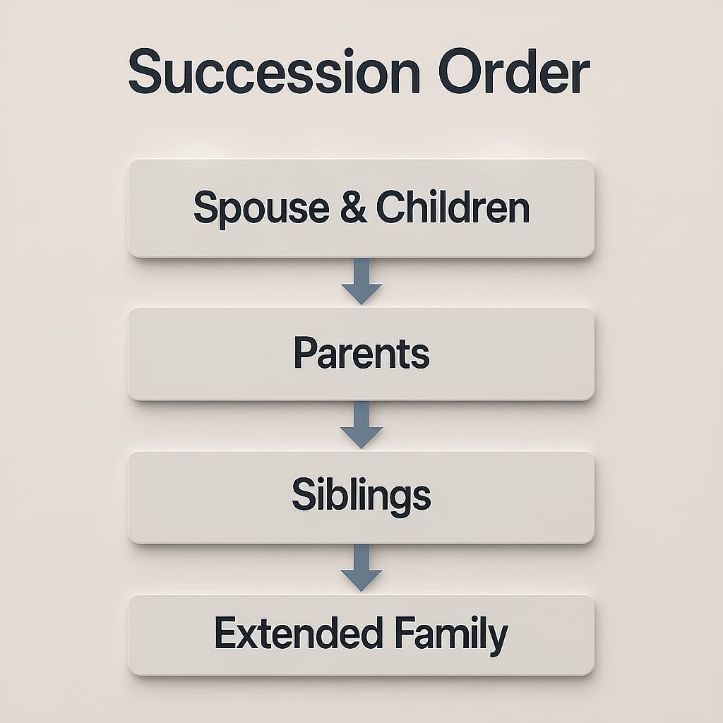 Intestate Succession Overview Flowchart of intestate succession rules in South Africa when there is no will