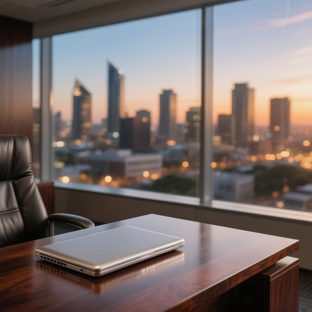 Durban Legal Context Durban skyline with legal office representing debt review clients