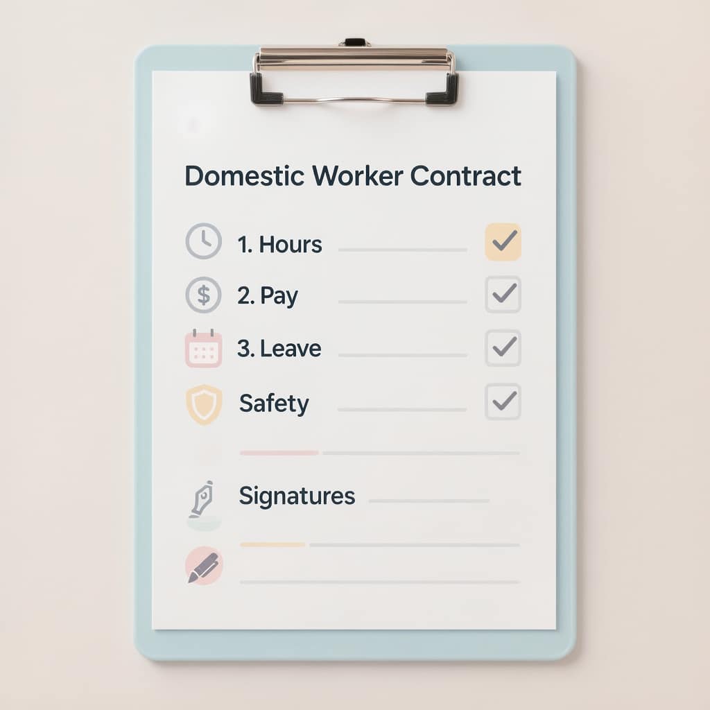 Domestic Worker Contract Checklist Domestic worker contract checklist for South African households