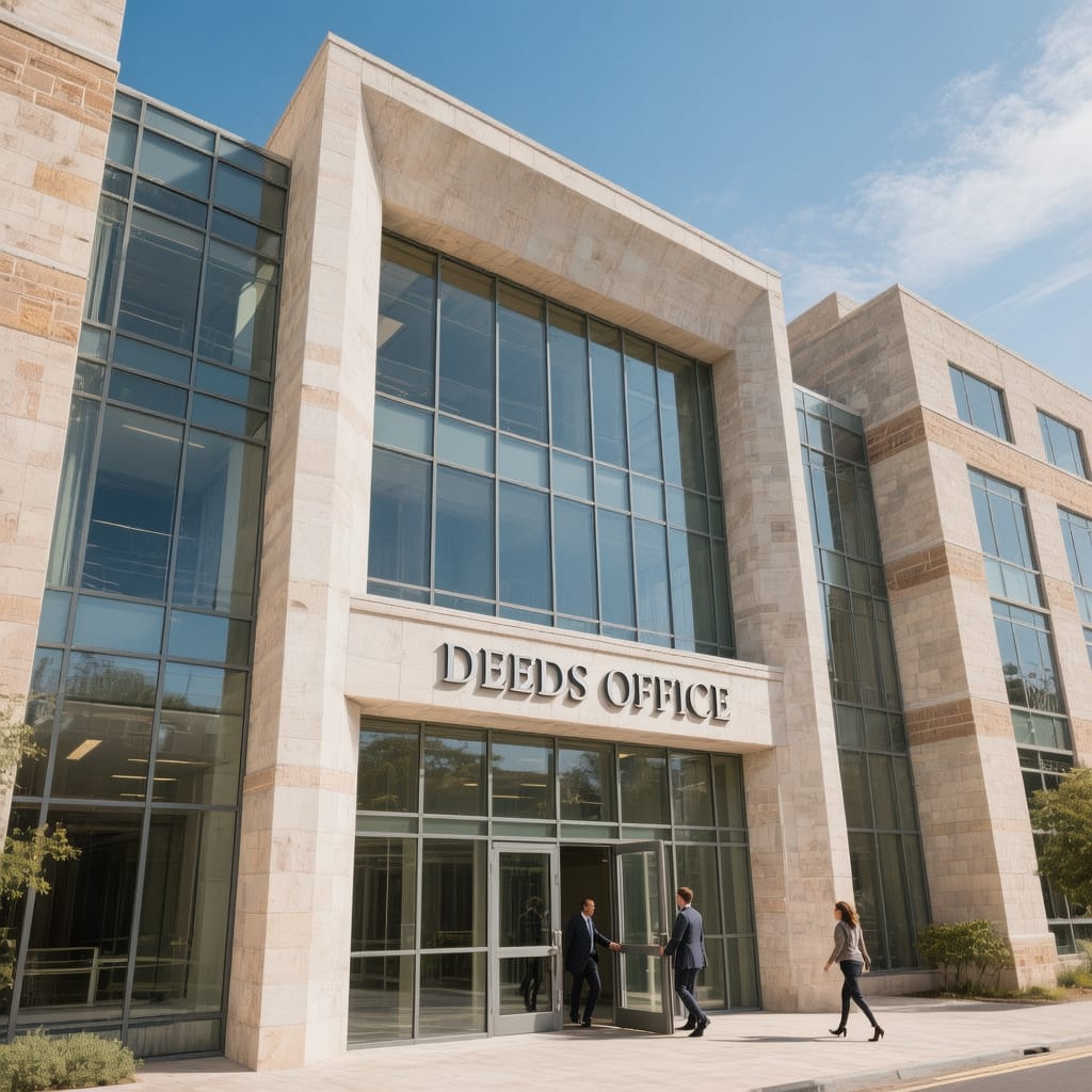 South African Deeds Office Exterior of a South African Deeds Office where property transfers are registered