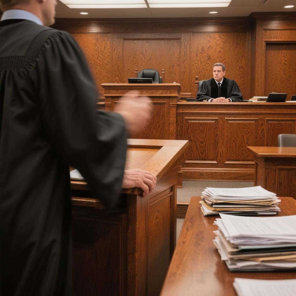 Courtroom Roles - Attorney vs Lawyer Courtroom scene showing roles that highlight the difference between attorney and lawyer