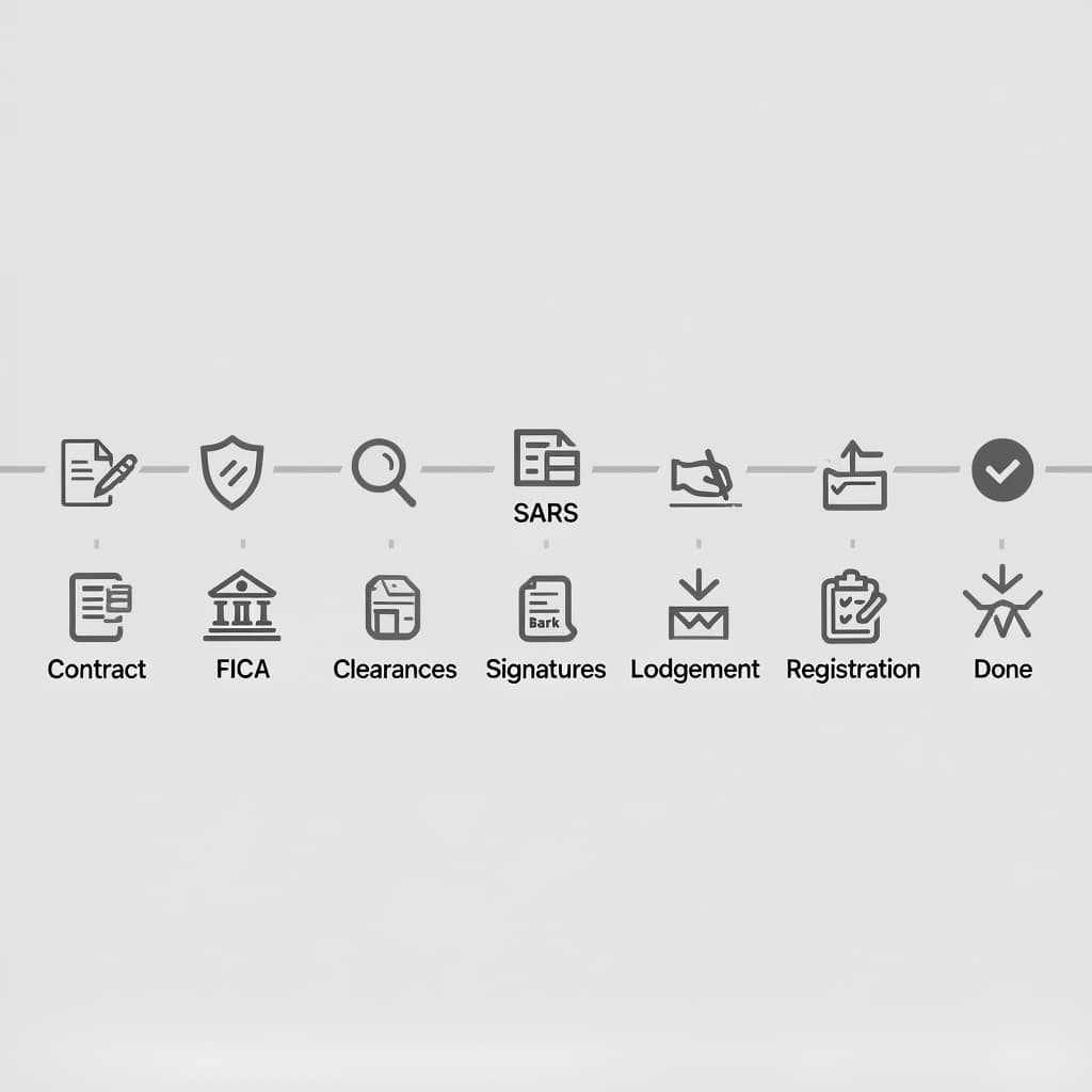 Property Transfer Flowchart Flowchart of the property transfer process South Africa from offer to registration
