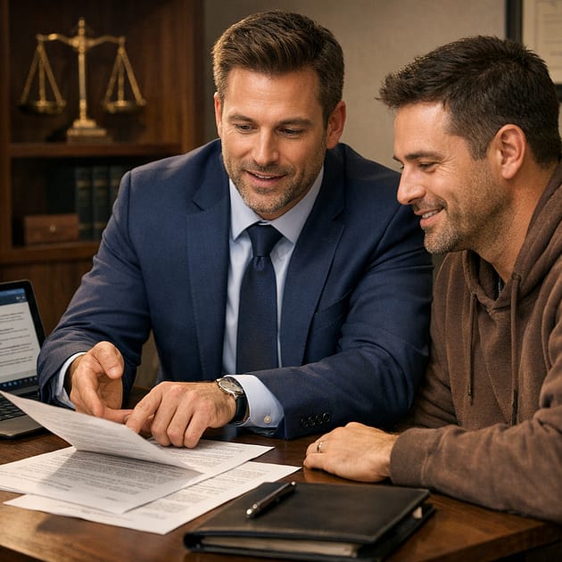 Attorney Consultation for Bail Criminal defense attorney consulting with client about bail application strategy